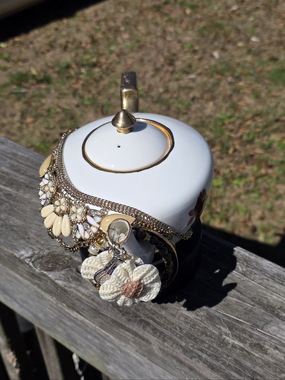 Gold and Cream Jewelry Set